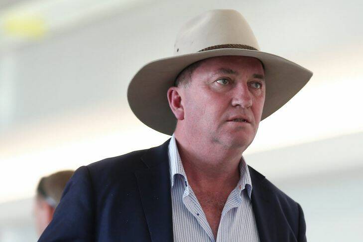 Deputy Prime Minister Barnaby Joyce arrives at Canberra Airport ahead of the Parliamentary sitting week, in Canberra on Sunday 15 October 2017. fedpol Photo: Alex Ellinghausen 