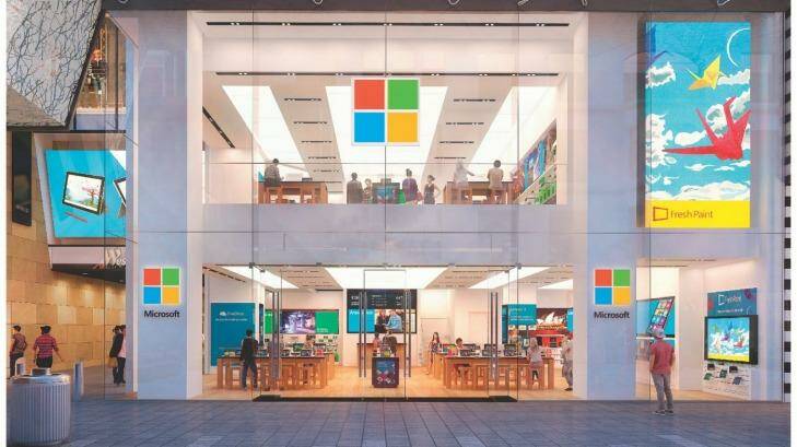 A rendering of Microsoft's Sydney store.