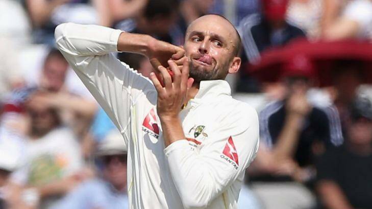 Nathan Lyon of Australia bowls during day two of the tour match between Essex and Australia at the Ford County ground on July 2, 2015 in Chelmsford, England.   Photo: David Rogers