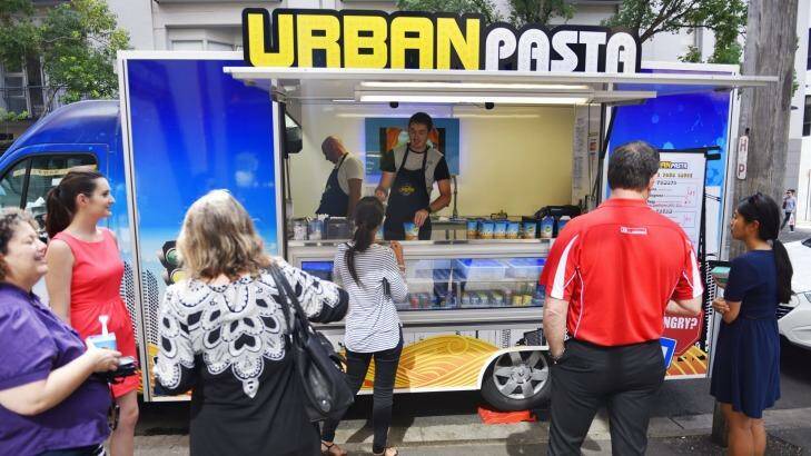 Stephane Chevassus from the Urban Pasta van parked in Smail St, Ultimo. Photo: Nick Moir