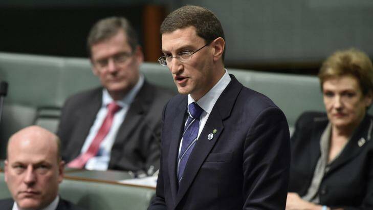 Julian Leeser delivers his first speech at Parliament House on Wednesday. Photo: Andrew Meares