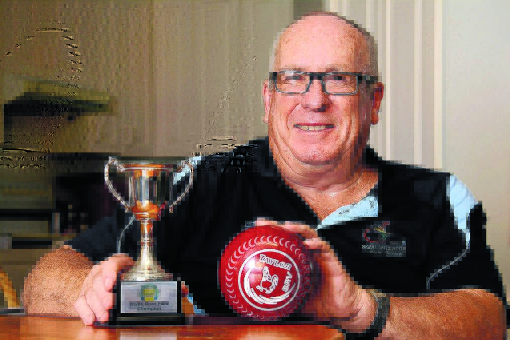 Off to defend title: Taree Leagues bowler Gilbert Hicks heads to South Australia to defend the multi disability pairs championship.
