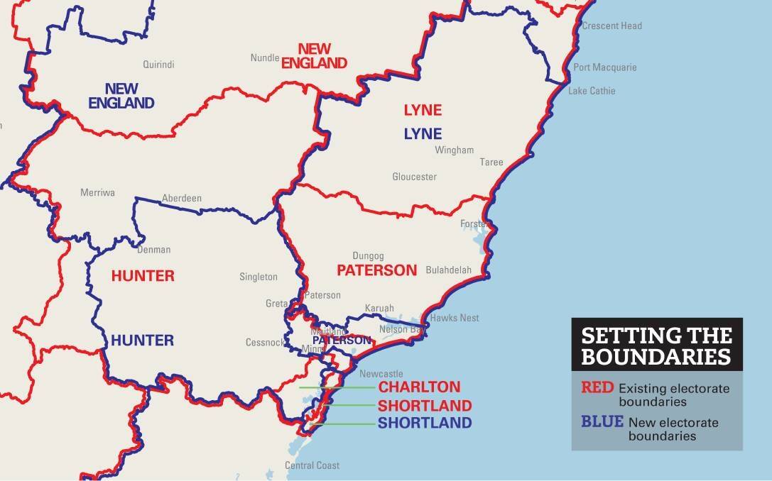 The new electorate of Lyne has shifted south, with Port Macquarie now part of the Cowper electorate.
