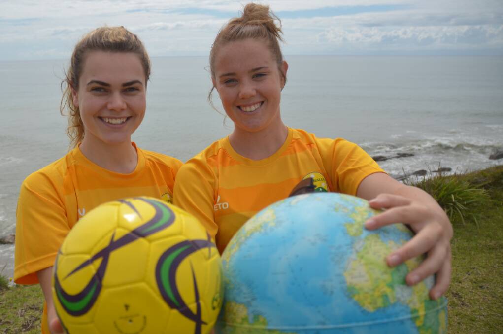 Spain bound: Zoe Cutts and Rebecca Deer will go to Spain on November 24 to represent Australia in futsal. The girls have been playing soccer together since they were eight-years-old and futsal since they were 14. Photo Laura Polson