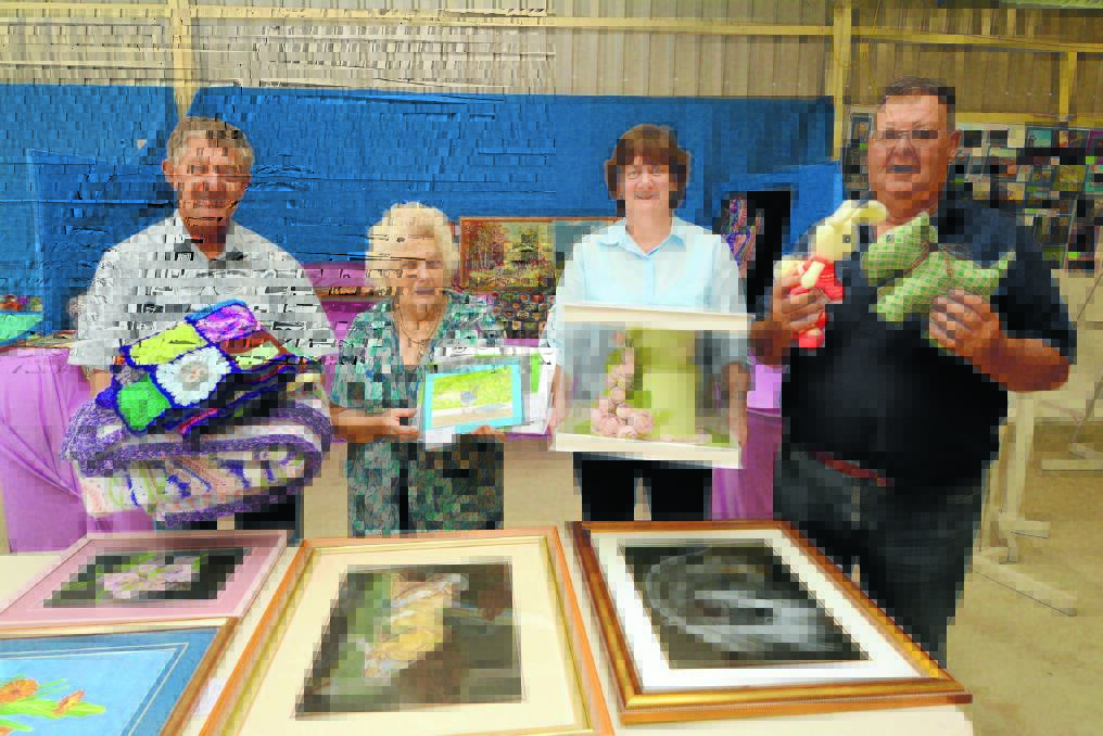 Ready for the 137th annual Taree Show: President of Taree Show committee Milton Johnston, June Yarnold, Megan Mace and Selwyn Weller present some of the great entrants in the show's pavilions.