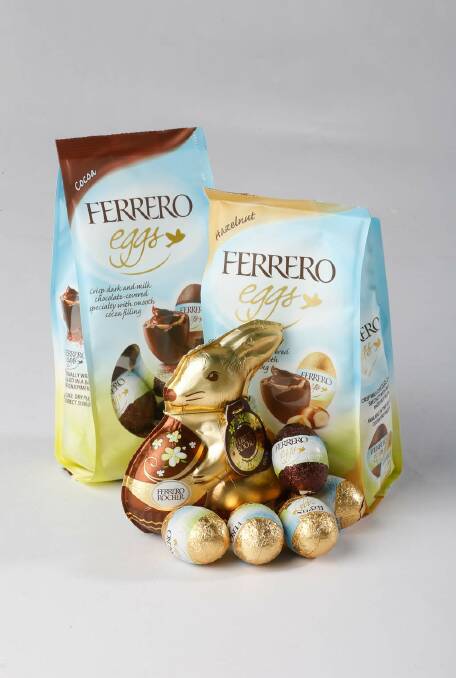Ferrero Rocher bunny (60g) $3.99, Ferrero eggs (hazelnut and cocoa varieties) $4.99, all major supermarkets. Photo: Peter Rae