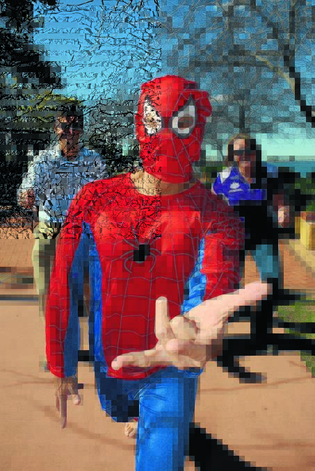 WALK 4 WILLIAM: Parkrunners Gabe Longa, Adrian Axisa as Spider-Man and director of Taree parkrun Marg Lewis. Parkrun is choosing to theme its weekly run 'Walk 4 William' to complement the other local events in Taree, Harrington and Forster/Tuncurry.