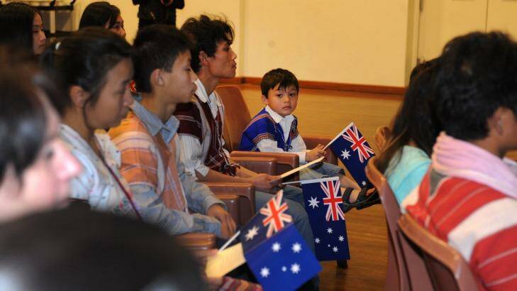 A citizenship ceremony in Nhill in 2013. 