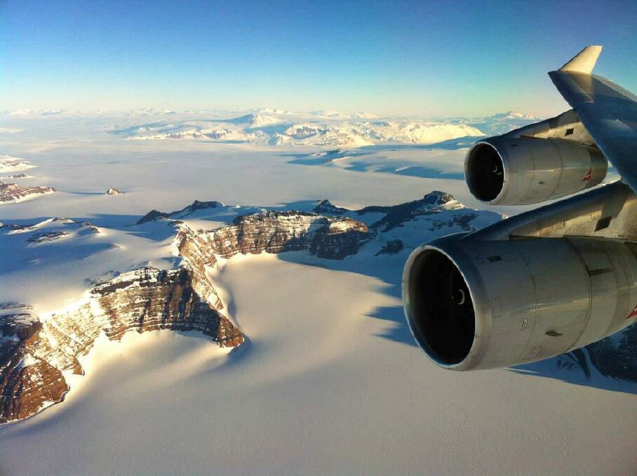 Spectacular views are on offer on a Antarctica sightseeing flight, from the comfort of a Qantas 747 jumbo jet.