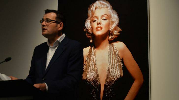 Victorian Premier Dan Andrews at the announcment of a Marilyn Monroe exhibition at Bendigo gallery. Photo: Joe Armao