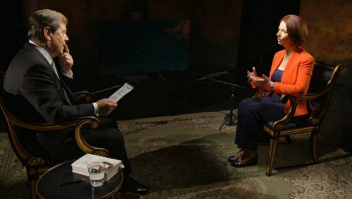Julia Gillard speaks to Ray Martin on Tuesday night. Photo: Channel Nine