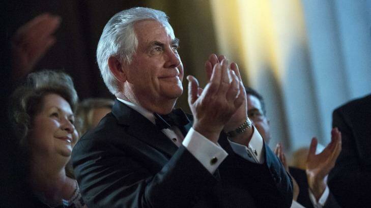 Rex Tillerson, former chief executive officer of Exxon Mobil Corp and now US secretary of state nominee, for president-elect Donald Trump. Photo: Kevin Dietsch