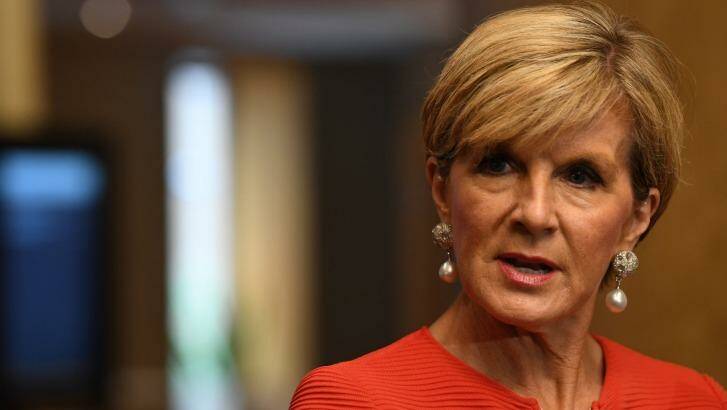 "I don't take it credibly": Foreign Minister Julie Bishop has dismissed Donald Trump's attack on the Australia-US free trade agreement. Photo: Louise Kennerley