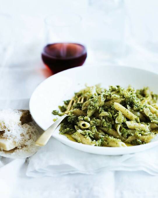 Neil Perry's broccoli and anchovy penne <a href="http://www.goodfood.com.au/good-food/cook/recipe/broccoli-and-anchovy-penne-20140310-34gsq.html"><b>(recipe here).</b></a> Photo: William Meppem