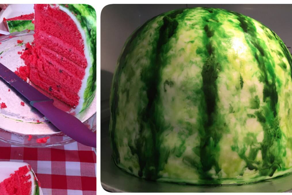 Kim Levy's take on the watermelon cake for her niece. Photo: Supplied