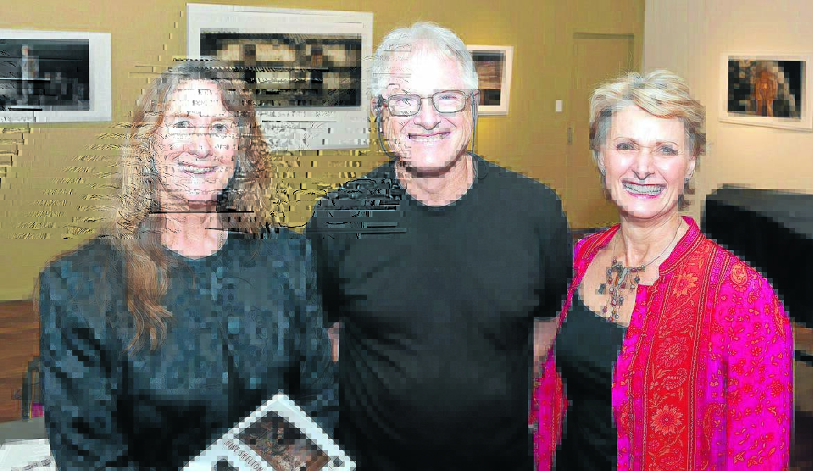 Director of the Manning Regional Art Gallery Sue Mitchell, photographer Mike Skelton and his wife Carolyn Serich at the exhibition opening. Ashley Cleaver photo.