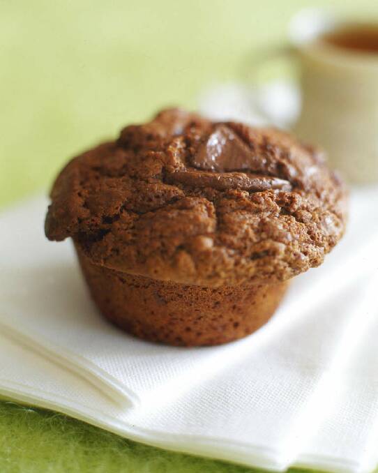 Luke Mangan's double chocolate muffins <a href="http://www.goodfood.com.au/good-food/cook/recipe/double-chocolate-muffins-20140108-30grn.html"><b>(RECIPE HERE).</b></a> Photo: Jennifer Soo