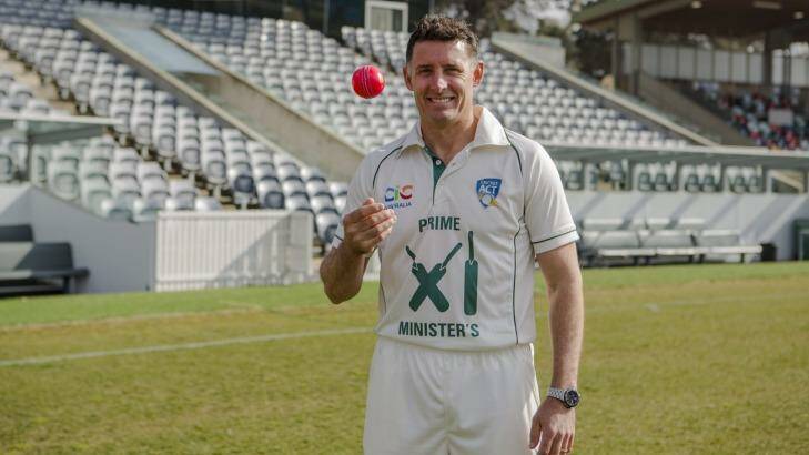 Prime Minister's XI captain Mike Hussey wants some Aussie Test players in his team. Photo: Jamila Toderas