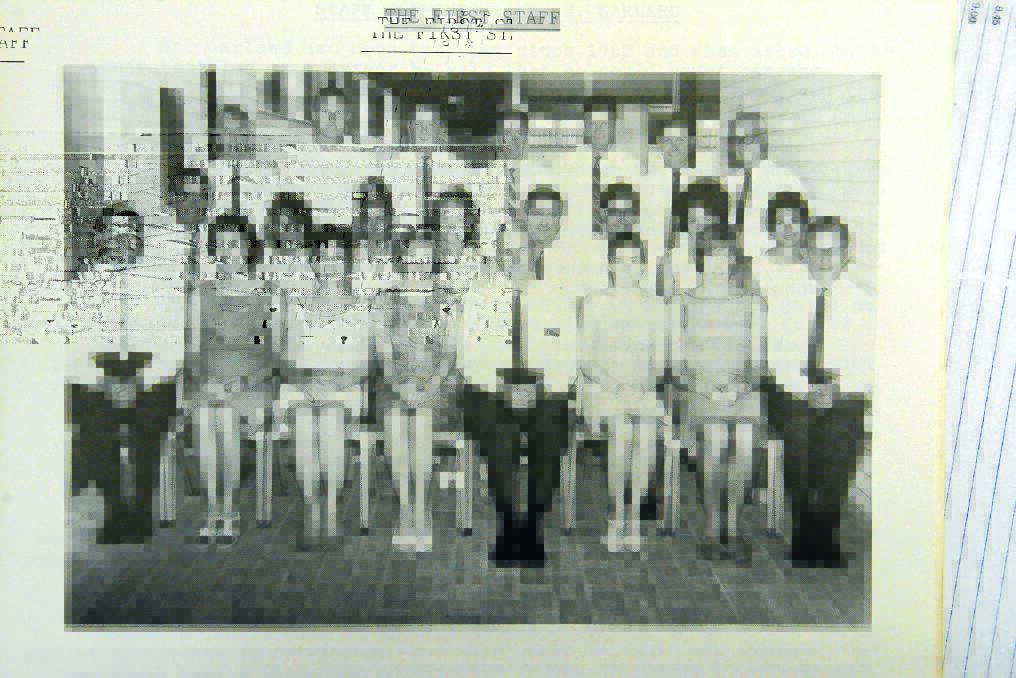 Chatham High's first staff: back, R Mellon (art), D Ferguson (PE), M Garland (maths), D Cameron (maths), J Letchford (industrial arts), M Browning (agriculture), R Knott (counsellor). Second row J Bruce (industrial arts), D Sproule (french), J Owen (social science), F Catt (social science), J Finlayson (social science), Miss McBean (english), M Pryor (home science). Front: K Harrup (deputy), Mrs Carr (social science), L Lang (home science), R Allen (music), LW Kelsey (principal), S Toohey (library), L Hardy (office), A Peisker (english).