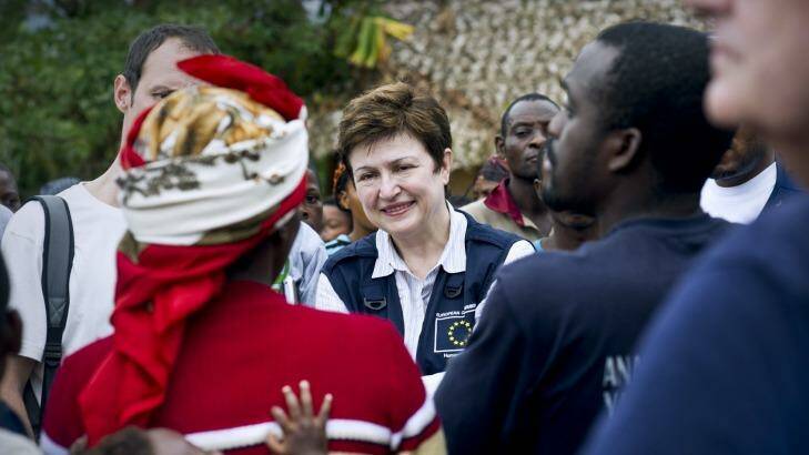 Kristalina Georgieva, centre, then European Commissioner for humanitarian aid. Photo: New York Times