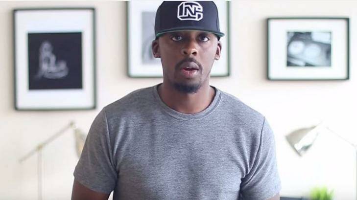 Collins Idehen, known as Colion Noir, in the video. Photo: YouTube screegrab