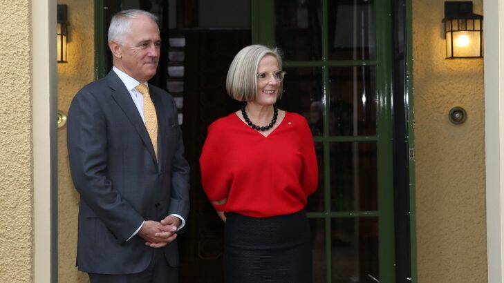 Prime Minister Malcolm Turnbull and Lucy Turnbull hosted a morning tea for the Australian of the Year finalists at The Lodge in Canberra on Monday 25 January 2016. Photo: Andrew Meares