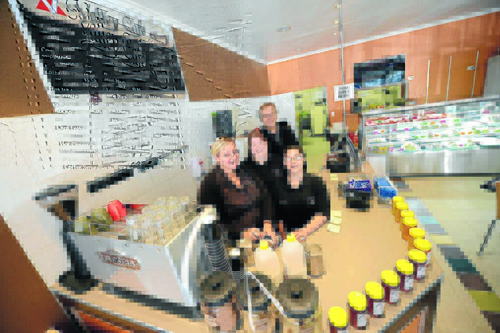 The latest venture: Karen Wallace, Rebecca Holstein, Emma Johnson and CEO Trent Jennison at Valley Industries new cafe in Manning Street, Taree.