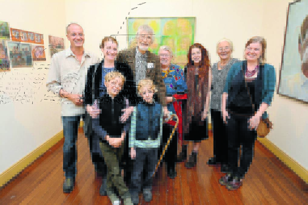 Family support: Florian Huber, Meg Norling Huber, Theo Norling Huber, Quinn Norling Huber, Elaine Norling, Robin Norling, Beth Norling, Juno Norling and Jocelyn Maughn at the official opening of Robin's exhibition.