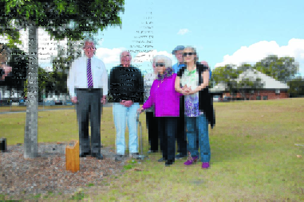 Above: Mayor Paul Hogan, Peter Wagner, councillor Robyn Jenkins, Rose Tufrey, Richard Wagner and Deborah Hogan at Rose's plaque. 
 
Best of friends: Right, Audrey Elliot and Rose Tufrey both turned 100 last year.