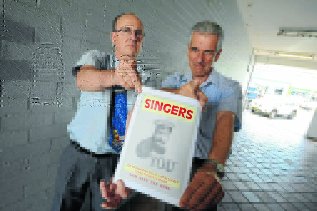 Ian Carr and choral society vice president, George Dan, want singers for their exciting new program.