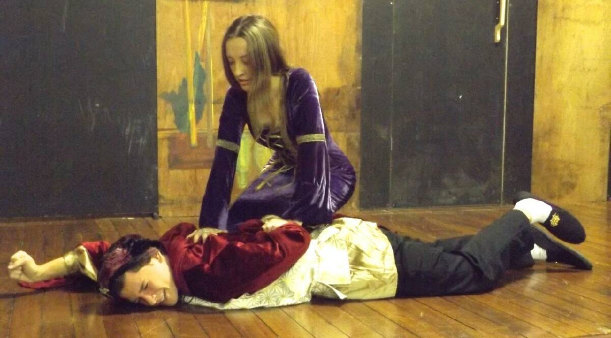 Fiery heiress Isabella (Mikaela Beckett) shows her suitor Ottavio (Josh Lythgoe) who's boss. Photo: Sharyn Munro