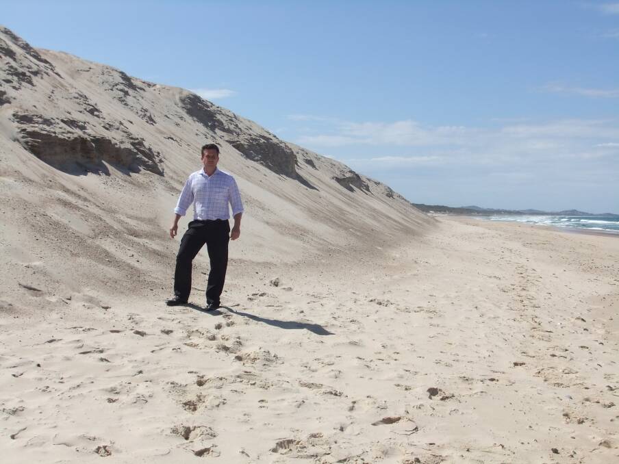Coastline protection: Luke Ottaway from Tideline believes a Tideline seawall would be the best choice to address Lake Cathie's coastal erosion.