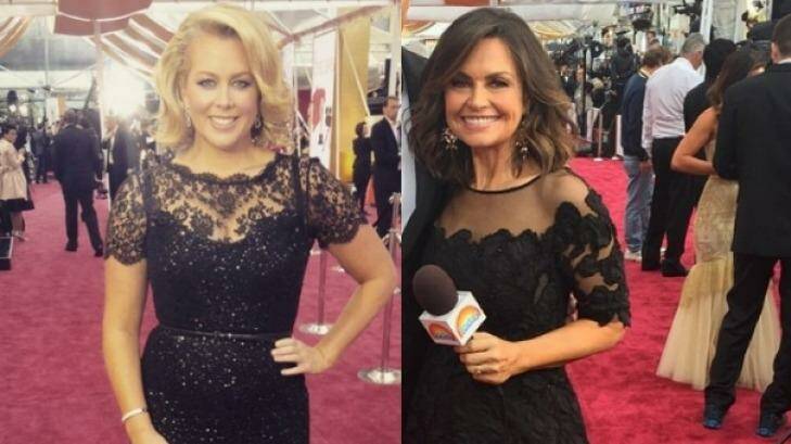 Samantha Armytage and Lisa Wilkinson on the Oscars 2015 red carpet. Photo: Instagram/@sam_armytage and @richardwilkins