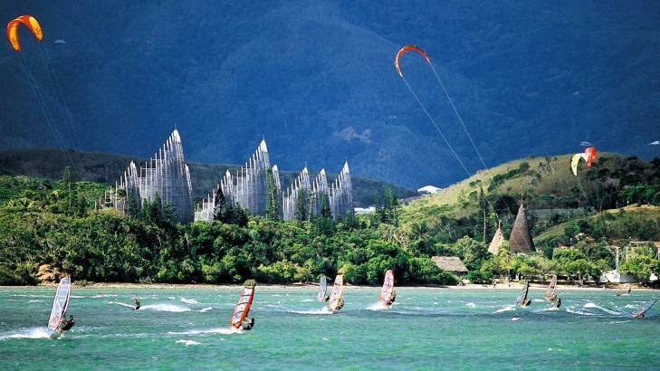 Kite surfers in New Caledonia. Photo: Supplied