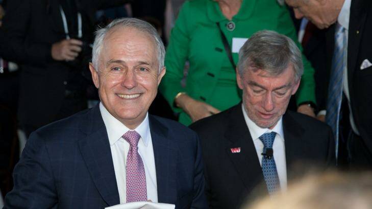 Prime Minister Malcolm Turnbull and Westpac Chairman Lindsay Maxsted earlier this month. Photo: Janie Barrett