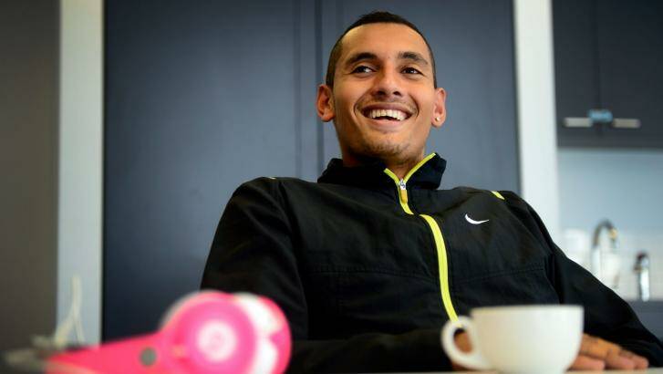 Laid-back: Nick Kyrgios in Melbourne on Friday. Photo: Penny Stephens