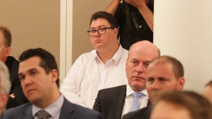 George Christensen during a meeting of the Coalition parties at Parliament House on Tuesday. Photo: Andrew Meares