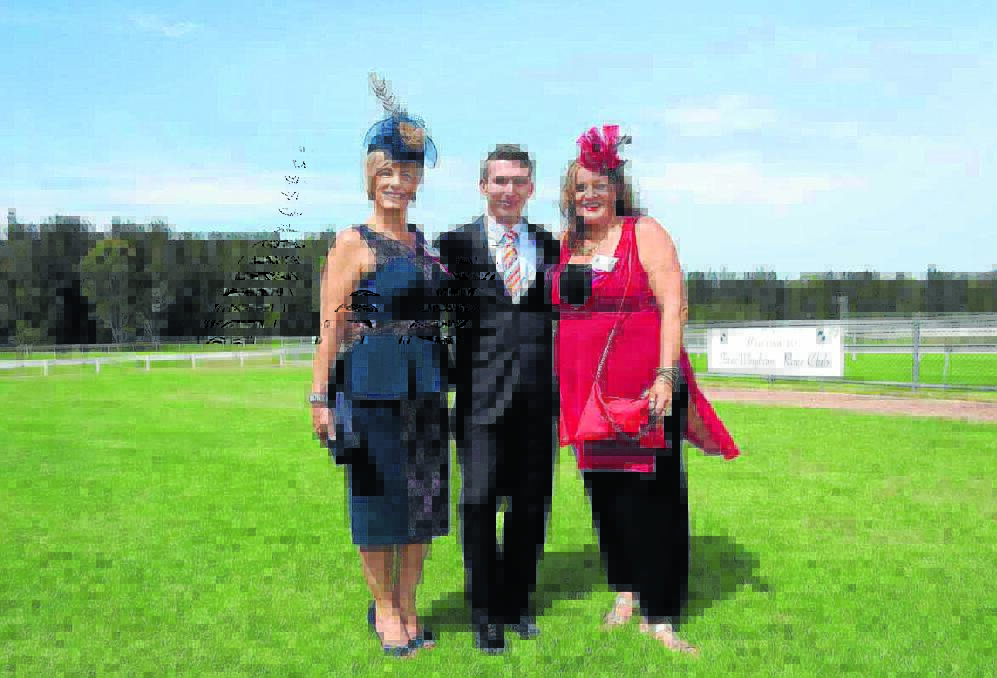 Male winner Calan Chick with judges Shirley Clarke and Bronwyn Wallace.