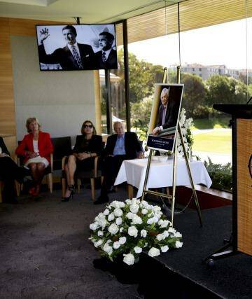 Long-time colleague: Ian Chappell delivers his memories of Richie at the The 
Australian Golf Club in Sydney. Photo: Gregg Porteous