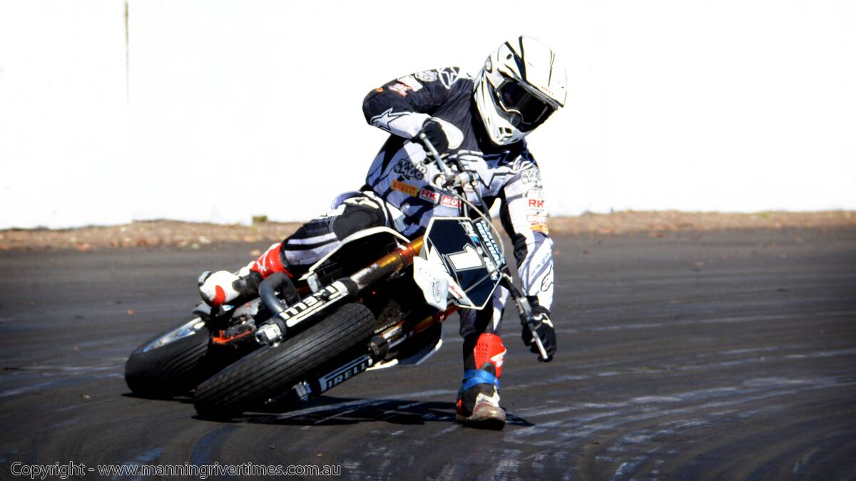 Troy Bayliss negotiates the Old Bar Roadside Circuit during practice for upcoming Australian titles this year.