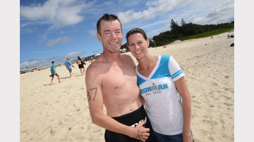 Forster ocean swim - One mile beach to Forster main beach. Nick and Chris Withycombe from Port Macquarie.
