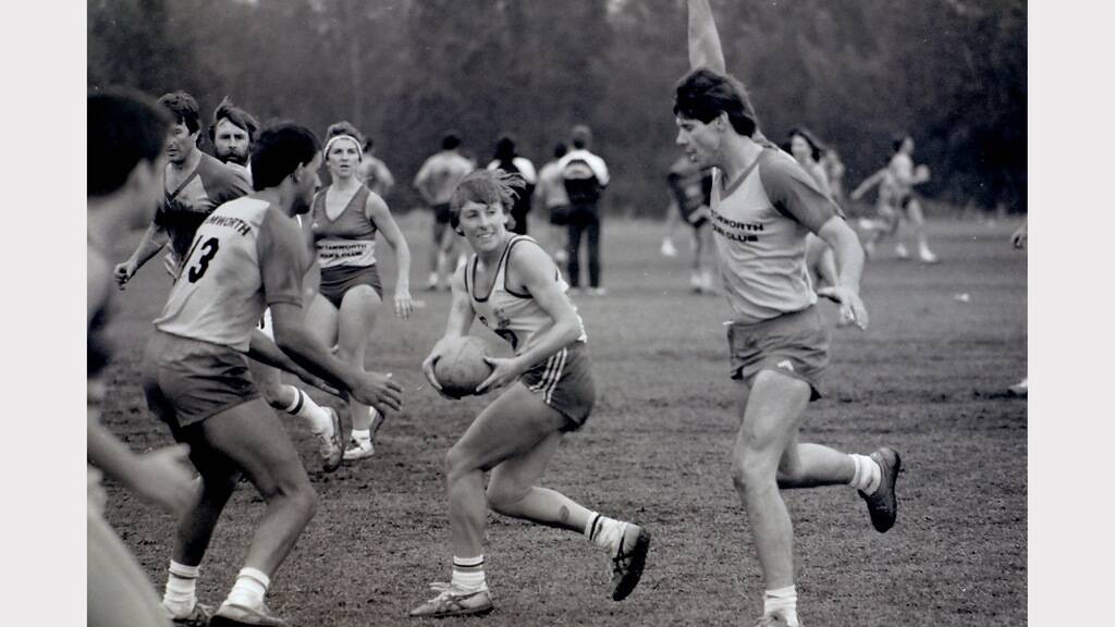 1986 Westmont State Cup touch football tournament - Julie Parish.