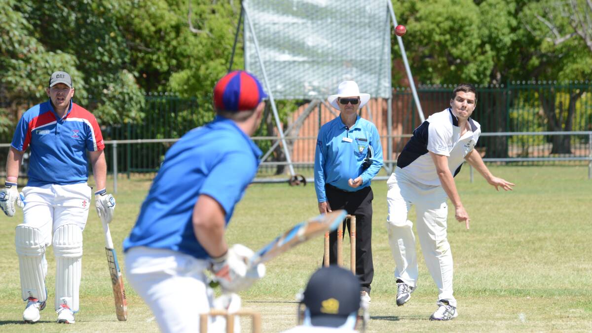 Taree West skipper Gary Pomplun bowing against Old Bar at the Johnny Martin Oval earlier this season.