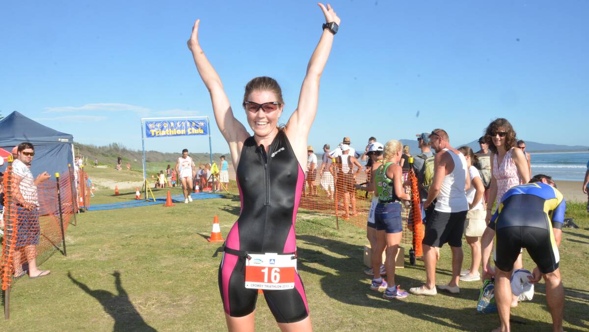 What a win: Erin Doyle after her victory in the Crowdy Head Triathlon.