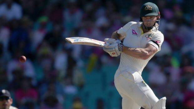 Fine touch: Shaun Marsh pulls the ball as he moved towards another century against England. Photo: AP
