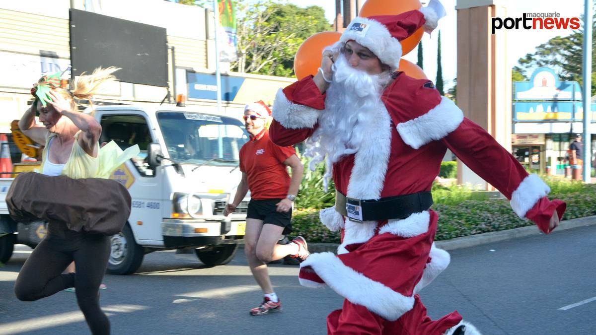 Port Macquarie's Santa fun-run and street parade. Picture: Peter Gleeson