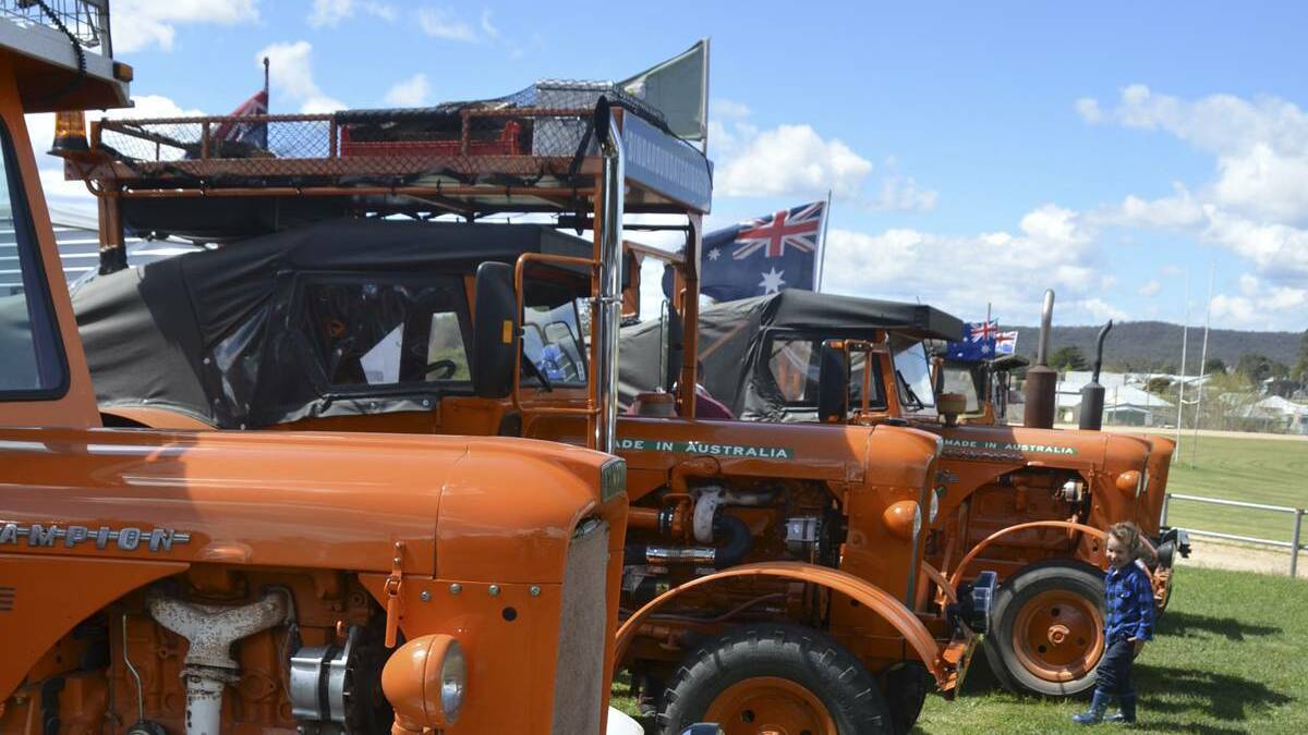 Some of the Tractor Trek tractors that assembled on Portland Showground when they visited the district. Photo TROY WALSH