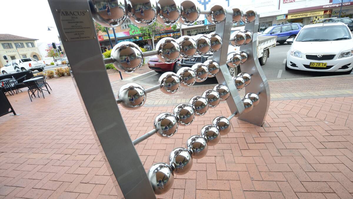 A shiny abacus is an attractive addition to Taree's Victoria Street.