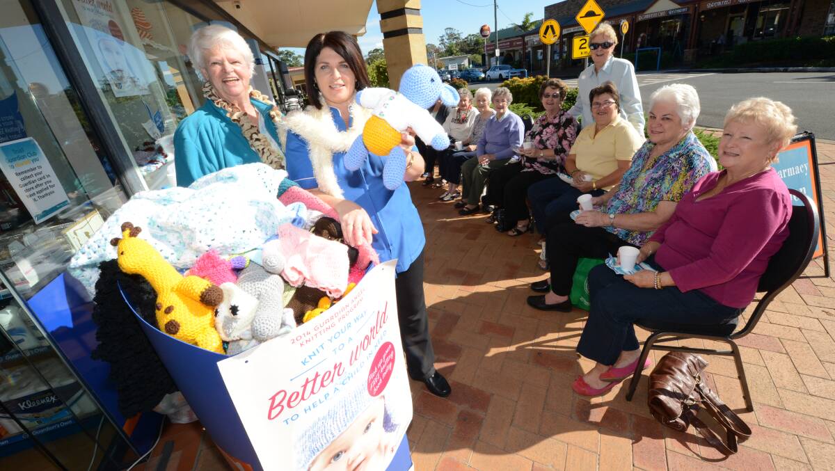 Norma Ham and Guardian Pharmacy manager Jenny Graham at the launch of the Guardian Angel knitting program.