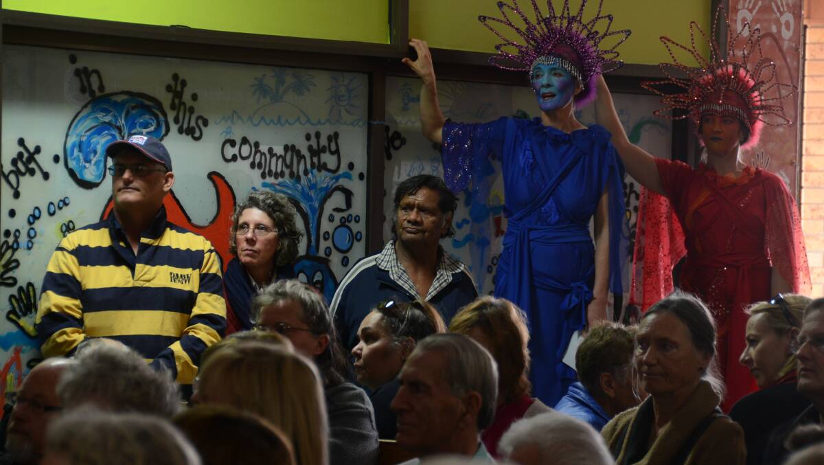 Stilt walkers added the "wow" factor to the Bushland Tukka project's official opening.